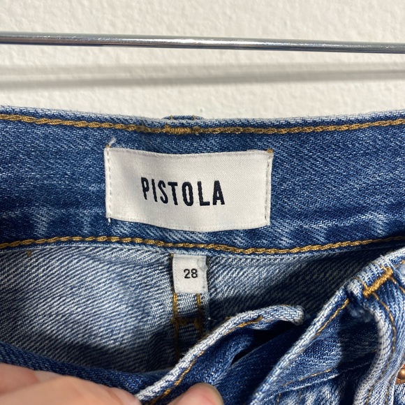 PISTOLA Maeve Super High Rise Cutoff Denim Distressed Cotton Jean Shorts Raw - Picture 5 of 5